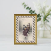 Viktorianisches Paar Skaten Postkarte (Stehend Vorderseite)