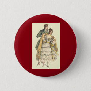 Viktorianisches Paar Vintage-Weihnachtsknopf Button