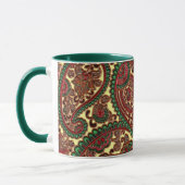 Viktorianisches Paisley-Boho-Schmuckmuster Rot Tasse (Links)