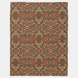 Viktorianisches Paisley-Muster in Rot-Grün Fleecedecke