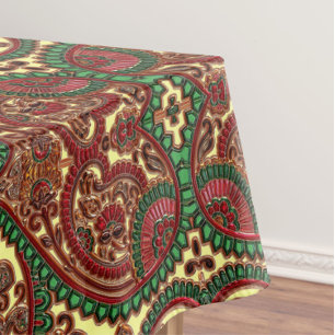Viktorianisches Paisleymuster elegantes Rot Grün G Tischdecke