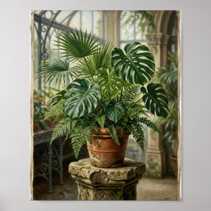 Viktorianisches Palmenhaus Monstera-Studie II Poster