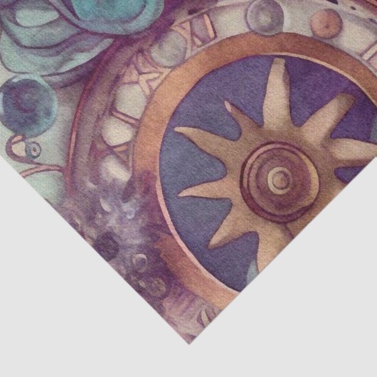 Viktorianisches Pastell-Steampunk-Muster Seidenpapier (Detail)