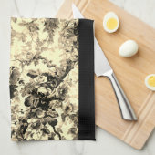 Viktorianisches Pfauenblumenmuster Geschirrtuch (Viertel Falte)