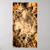 Viktorianisches Pfauenblumenmuster Poster (Vorne)