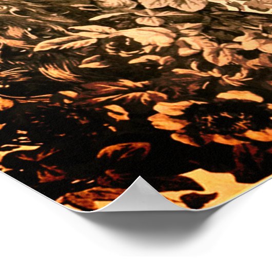 Viktorianisches Pfauenblumenmuster Poster (Ecke)