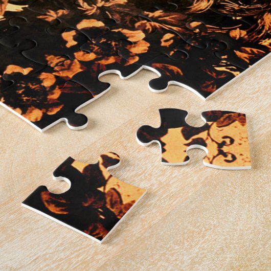 Viktorianisches Pfauenblütenmuster Vintag Puzzle (Seite)