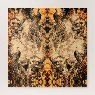 Viktorianisches Pfauenblütenmuster Vintag Puzzle