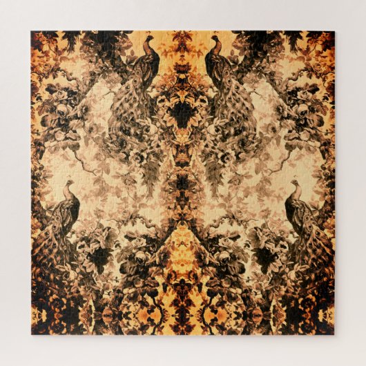 Viktorianisches Pfauenblütenmuster Vintag Puzzle (Vertikal)