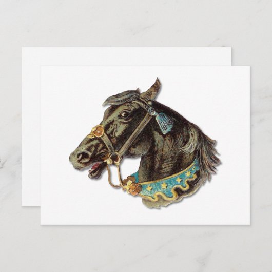 Viktorianisches Pferd Postkarte (Vorne/Hinten)