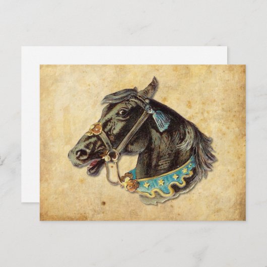 Viktorianisches Pferd Postkarte (Vorne/Hinten)