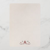 Viktorianisches Pimnel Floral Gold Dankeschön Kart Folieneinladung (Rückseite)