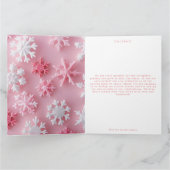 Viktorianisches Pink Snowflake Weihnachts-Foto Dankeskarte (Innenseite)
