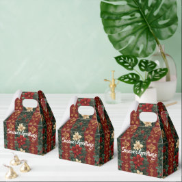 Viktorianisches Poinsettia-Streifenmuster Geschenkschachtel