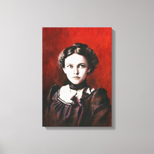 Viktorianisches Portrait Junge Frau in den 1890er Leinwanddruck (Vorderseite)