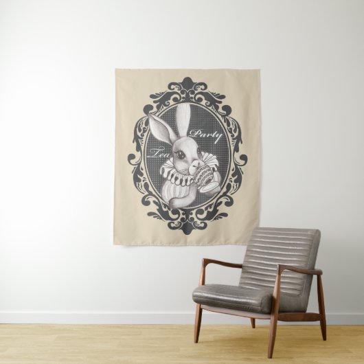 Viktorianisches Rabbit Tea Party Wandteppich (Beispiel)