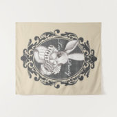 Viktorianisches Rabbit Tea Party Wandteppich (Vorderseite (Horizontal))