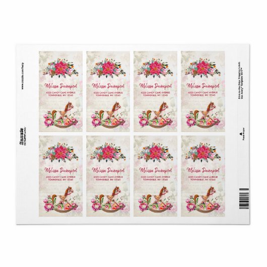 Viktorianisches Rockpferd & Poinsettia Weihnachten (Vorne)