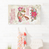 Viktorianisches Rockpferd & Poinsettia Weihnachten Banner (Insitu)