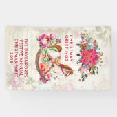 Viktorianisches Rockpferd & Poinsettia Weihnachten Banner (Horizontal)