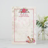 Viktorianisches Rockpferd & Poinsettia Weihnachten Briefpapier (Stehend Vorderseite)