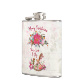 Viktorianisches Rockpferd & Poinsettia Weihnachten Flachmann (Links)