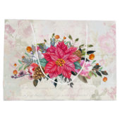 Viktorianisches Rockpferd & Poinsettia Weihnachten Große Geschenktüte (Rückseite)