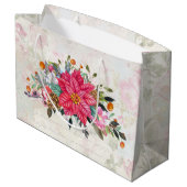 Viktorianisches Rockpferd & Poinsettia Weihnachten Große Geschenktüte (Rückseite Schrägansicht)