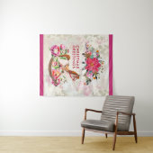 Viktorianisches Rockpferd & Poinsettia Weihnachten Wandteppich (Beispiel (Horizontal))