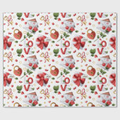 Viktorianisches romantisches rotes Rosen- und Lieb Geschenkpapier (Flach)