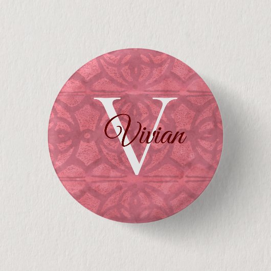 Viktorianisches Rosa Button (Vorderseite)