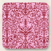 Viktorianisches rosa Motiv Getränkeuntersetzer (Vorderseite)