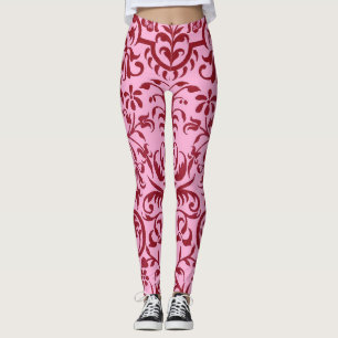 Viktorianisches rosa Motiv Leggings