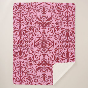 Viktorianisches rosa Motiv Sherpadecke