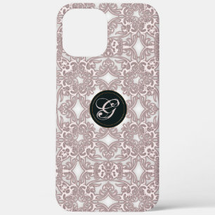 Viktorianisches rosa Muster. Monogramm. Case-Mate iPhone Hülle