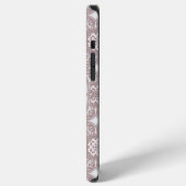 Viktorianisches Rosa-Muster. Monogramm. iPhone Hülle (Linke Seite)