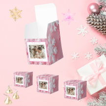 Viktorianisches Rosa-Schneeflocken-Weihnachtsfoto