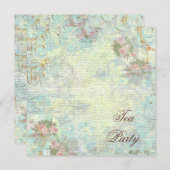 Viktorianisches Rosa Tee-Party Einladung (Vorne/Hinten)