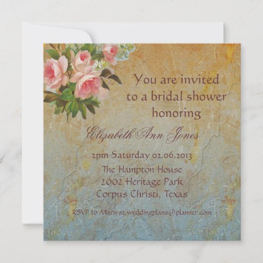 Viktorianisches Rosa Tee-Party Einladung (Vorderseite)