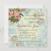 Viktorianisches Rosa Tee-Party Einladung (Rückseite)