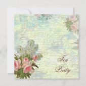 Viktorianisches Rosa Tee-Party Einladung (Vorderseite)