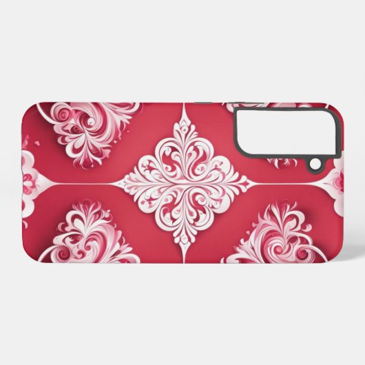Viktorianisches Rot- und Weißdesign Samsung Galaxy Hülle (Rückseite (Horizontal))
