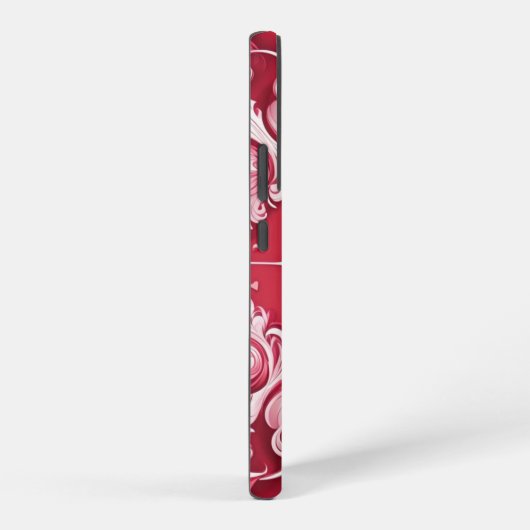 Viktorianisches Rot- und Weißdesign Samsung Galaxy Hülle (Rechte Seite)