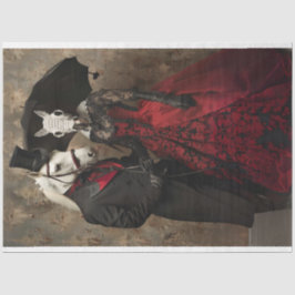 Viktorianisches Rotes DressPferd Dekoupage Seidenpapier