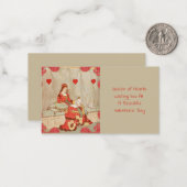 Viktorianisches Rotes Herz Königin Kunst Liebe Mitteilungskarte (Vorderseite/Rückseite Beispiel)