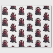 Viktorianisches Rotes Kleid und Heels | Antike Ros Geschenkpapier (Flach)