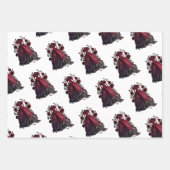 Viktorianisches Rotes Kleid und Heels | Antike Ros Geschenkpapier Set (Vorderseite 3)