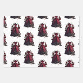 Viktorianisches Rotes Kleid und Heels | Antike Ros Geschenkpapier Set (Vorderseite)