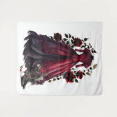 Viktorianisches Rotes Kleid und Heels | Antike Ros Wandteppich (Vorderseite (Horizontal))