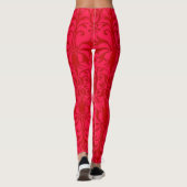 Viktorianisches rotes Motiv Leggings (Rückseite)